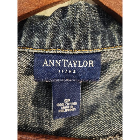Ann Taylor Petite Jean Jacket Size Small Dark‎ Washed Denim - Picture 4 of 6